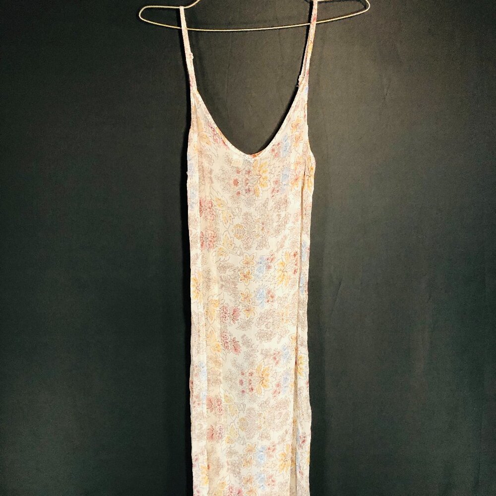 Sheer Floral Midi Slip Dress – Size M